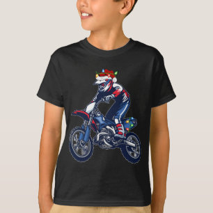 T-shirt Motocross Sports Amoureux Noël Chapeau de Santa Mo
