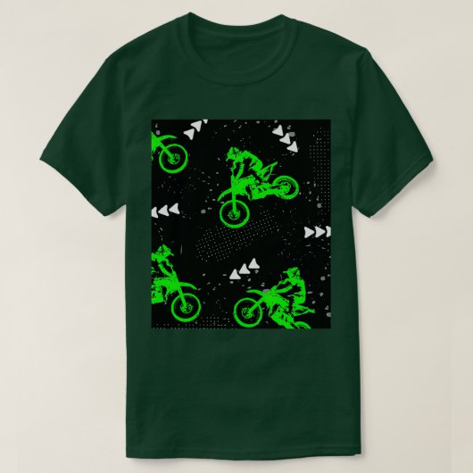 T-shirt Motocross vert (Design devant)