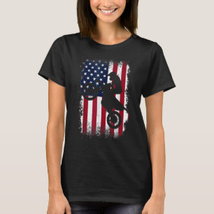 T-shirt Motocross vintage American Flag Bike Biker Boy Me
