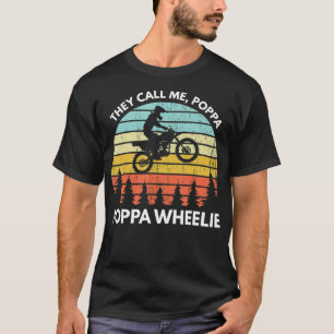 T-shirt Motocross Vintage Dirt Bike Poppa Wheelie