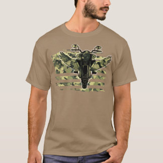 T-shirt Motocyclette américaine Drapeau138