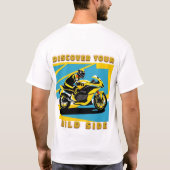 T-shirt Motocyclette de course et cavalier (Dos)