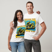 T-shirt Motocyclette de course et cavalier (Unisexe)
