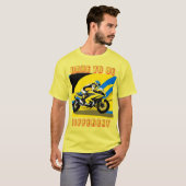 T-shirt Motocyclette de course et cavalier (Devant entier)