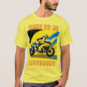 T-shirt Motocyclette de course et cavalier