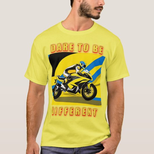 T-shirt Motocyclette de course et cavalier (Devant)