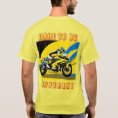 T-shirt Motocyclette de course et cavalier (Dos)