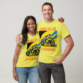 T-shirt Motocyclette de course et cavalier (Unisexe)
