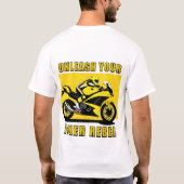 T-shirt Motocyclette de course et cavalier (Dos)