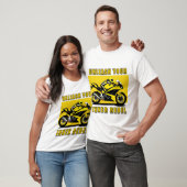 T-shirt Motocyclette de course et cavalier (Unisexe)