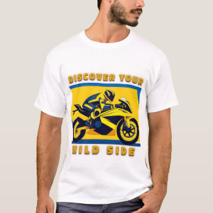 T-shirt Motocyclette de course et cavalier