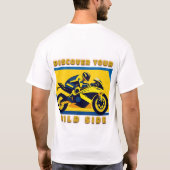 T-shirt Motocyclette de course et cavalier (Dos)