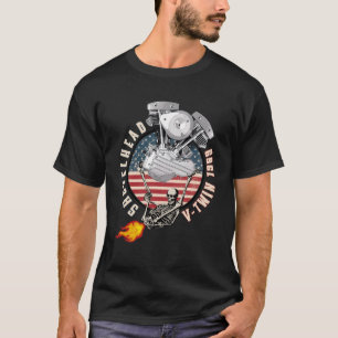 T-shirt Motocyclette de Farting Flame VTwin HD 1969