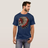 T-shirt Motocyclette en chef indienne amérindienne (Devant entier)