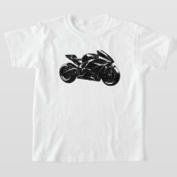 Motocyclette Futuriste Vecteur Noir Blanc