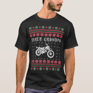 T-shirt Motocyclette grand-père motocyclette moche de Noël