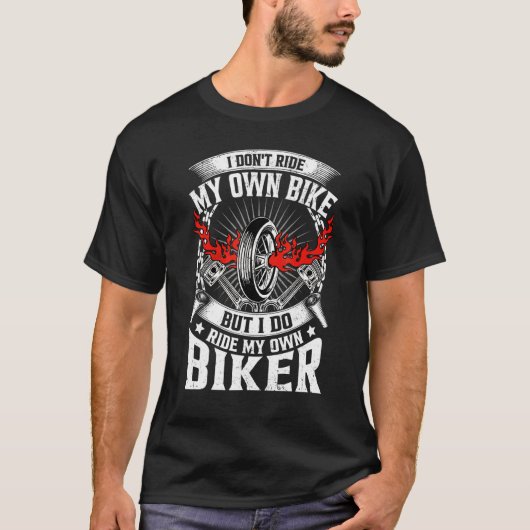 T-shirt Motocyclette Je Marche Mon Propre Vélo Hommes Vint (Devant)