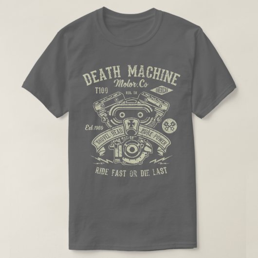 T-shirt Motocyclette machine à mort Moteur Co (Design devant)