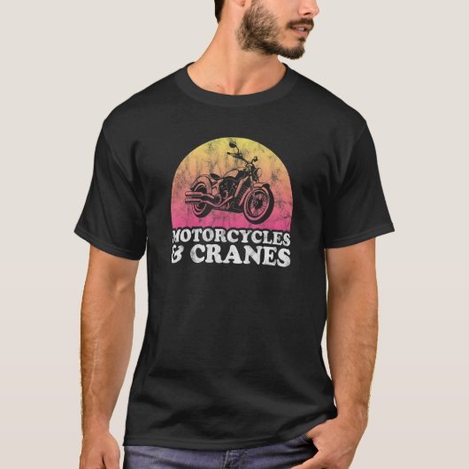 T-shirt Motocyclettes Et Grues (Devant)