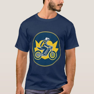 T-shirt Motocycliste élégant chevauchant un vélo rétro