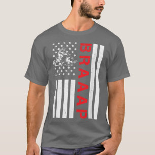 T-shirt Motoneige Braaap Américain Drapeau Funky Motoneige