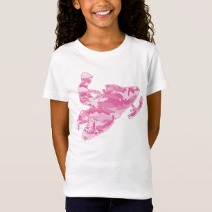T-Shirt Motoneige en Camouflage rose
