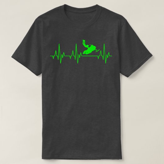 T-shirt Motoneige Motoreige Sledge Motorcycle Hearbeat (Design devant)