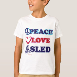 T-shirt Motoneige/Paix, Amour, Motoneige