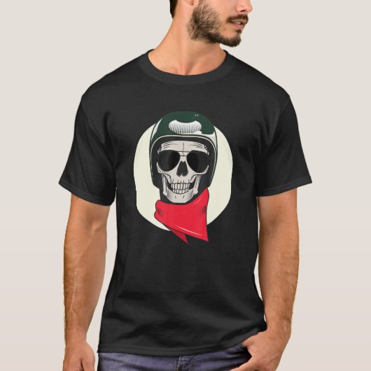 T-shirt Motorcycle Biker Design crâne (Devant)