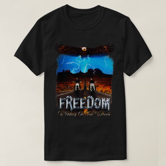 T-shirt Motorcycle Freedom Vintage Classic Biker (Design devant)