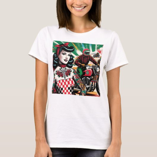 T-shirt Motorcycle Girl (Devant)