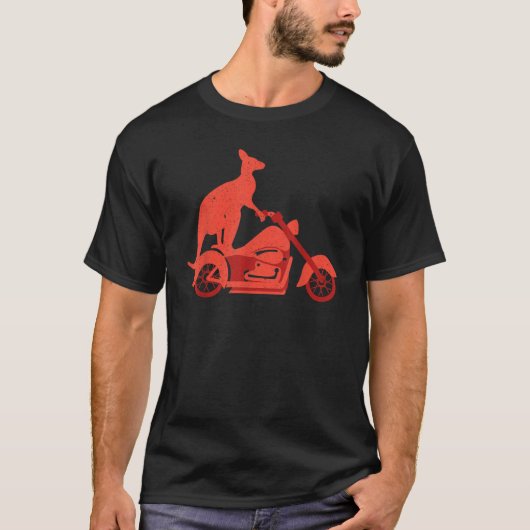 T-shirt Motorcycle Kangaroo   Wildlife Animal Australia (Devant)