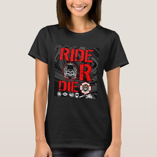 T-shirt Motorcycle  Men  Plus Size Womens Summer (Devant)