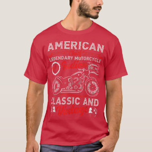 T-shirt Motorcycle moto Vintage Retro American Hommes femm