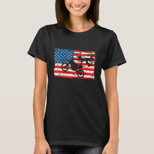 T-shirt Motorcycle Proud Biker America Drapeau Patriotique