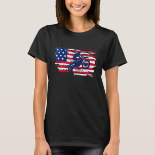 T-shirt Motorcycle Proud Biker Amérique Drapeau Patriotiqu