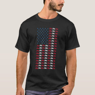 T-shirt Motorcycles Drapeau américain 4 juillet Motorbike