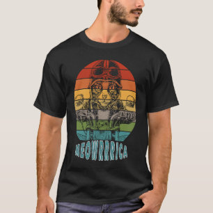 T-shirt Motorcyclette de chat rétro