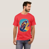 T-shirt Motorcycliste Racing Illustration dynamique (Devant entier)