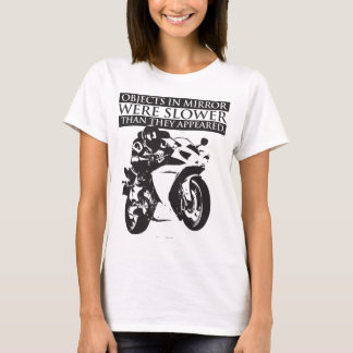 T-shirt motorfiets - objecten in spiegel