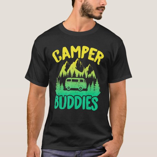 T-shirt Motorhome Rv Camping Camper Buddies Camper Van (Devant)