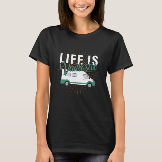 T-shirt Motorhome Rv Camping Life Is Vantastic Camper Van (Devant)
