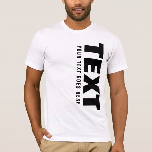 T-shirt Mots Big Font Trendy Mots Texte Modèle Mens Person (Devant)