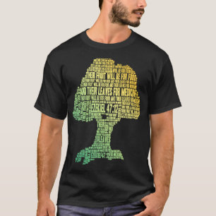 T-shirt Mots Cloud Arbre Bible Écriture Ezekiel 4712