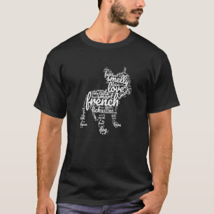 T-shirt Mots de Bouledogue Français Mots qui décrivent mon