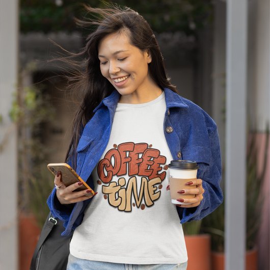 T-shirt Mots de calligraphie du temps du café
