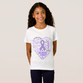 T-Shirt Mots de coeur de conscience de syndrome de Rett (Devant entier)
