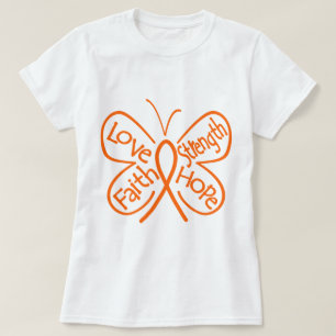 T-shirt Mots de inspiration de papillon de leucémie