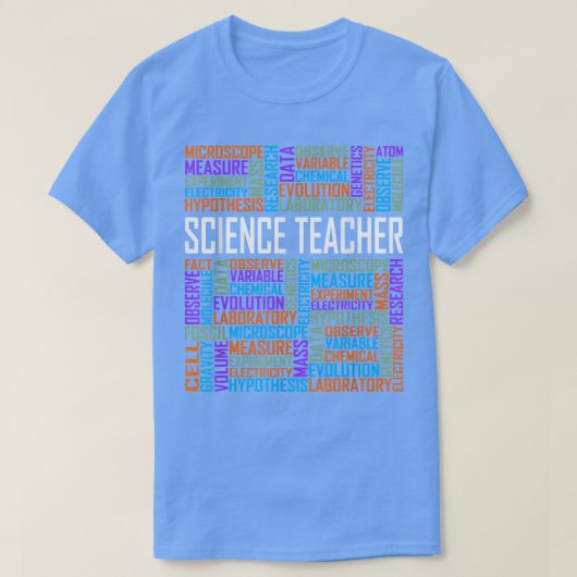 T-shirt Mots de l'enseignant en sciences Fière conception  (Design devant)