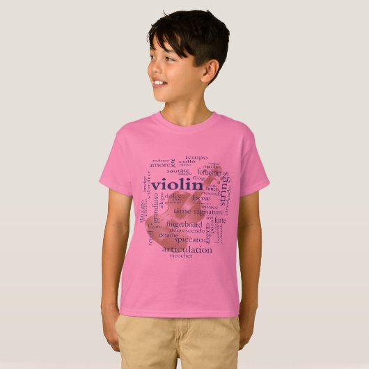 T-shirt Mots de violon (Devant entier)